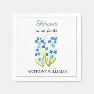 Forget me not Blue Flowers Funeral Napkins