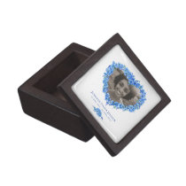 Forget-me-not blue white heart photo keepsake gift box