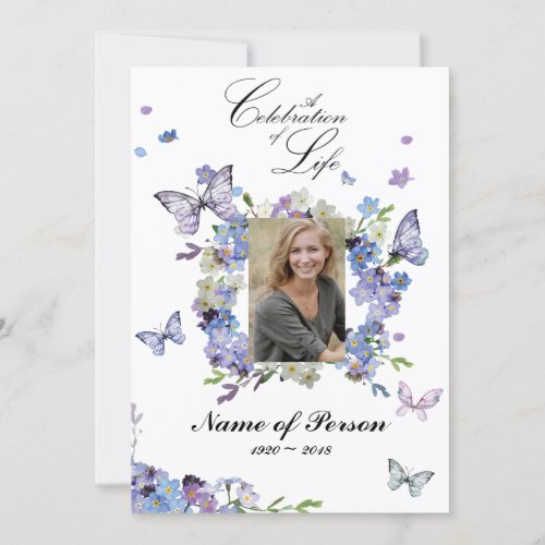 Forget me Not Celebration of Life Funeral Invitation