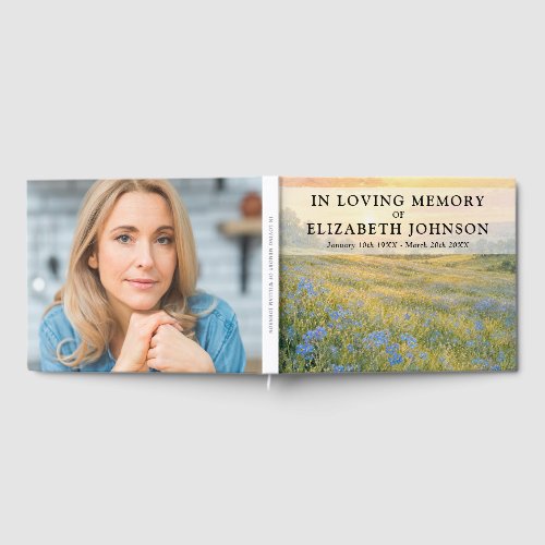 Forget Me Not Celebration of Life Funeral Photo Guest Book