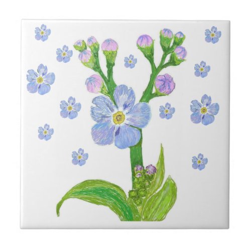 Forget me not Ceramic Tile