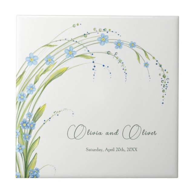 Forget-Me-Not  Ceramic Tile (Front)