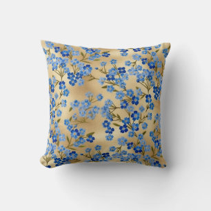 Forget-me-not Chiyogami Throw Pillow
