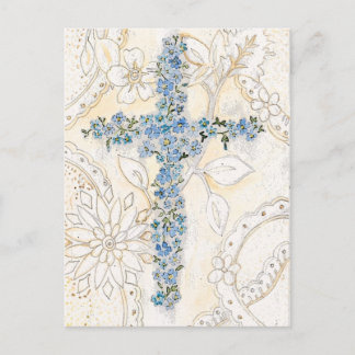 Forget Me Not Cross Postcard