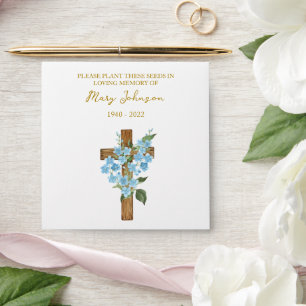 Forget me not Cross Seed Packet Funeral Envelope