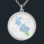 Forget me not Custom Forget Me Not Personalize Silver Plated Necklace<br><div class="desc">Customize or personalize this watercolor flower "Forget me not" for someone special or perhaps someone leaving</div>