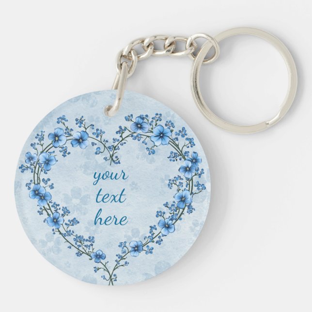 Forget me not Custom Keepsake Remembrance Keychain (Back)