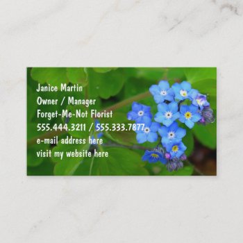 Forget-me-not Custom Template Business Cards by pamdicar at Zazzle