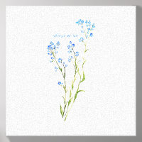 Forget me not Custom Watercolor Garden Flower