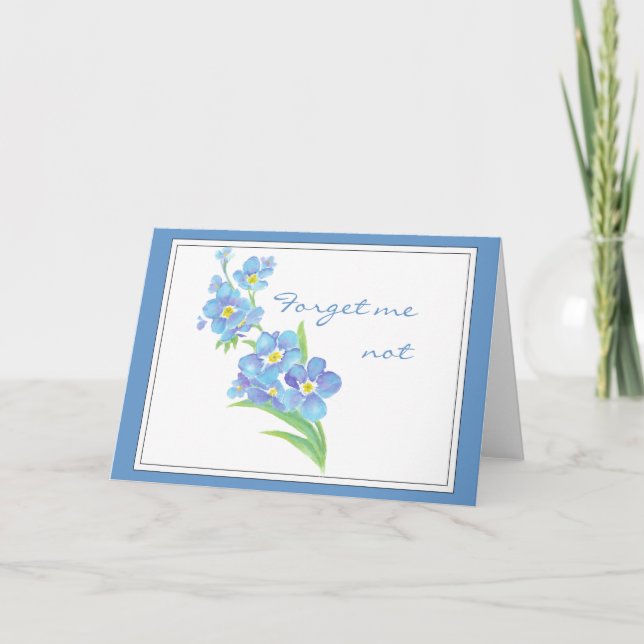 Forget me not Custom Watercolor Garden Flower Card (Front)