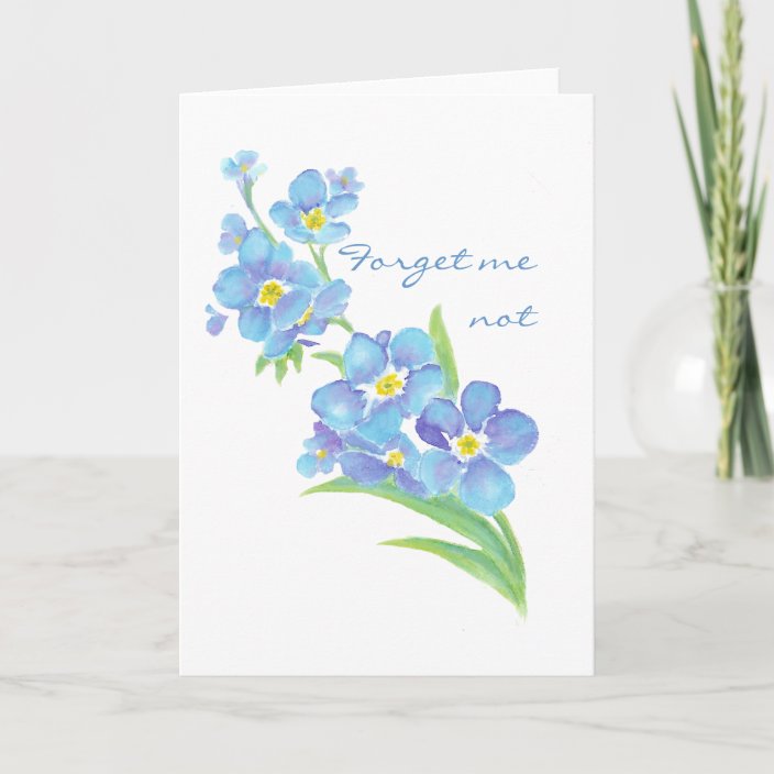 Forget Me Not Custom Watercolor Garden Flower Card Zazzle Com