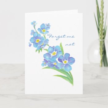 Forget Me Not Custom Watercolor Garden Flower Card by countrymousestudio at Zazzle