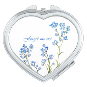 Forget me not Custom Watercolor Garden Flower Compact Mirror