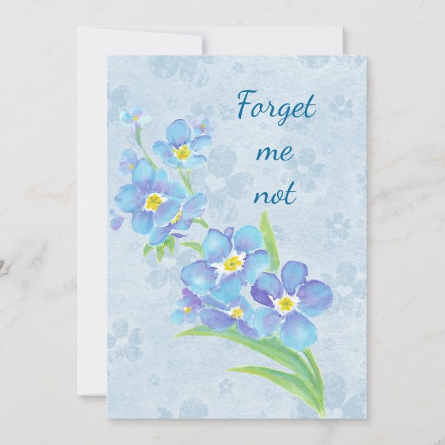 Forget me not Custom Watercolor Garden Flower  Invitation (Front)
