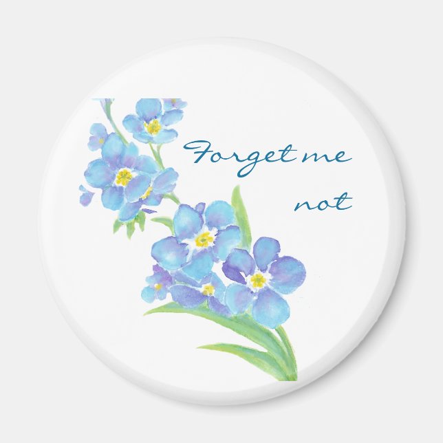 Forget me not Custom Watercolor Garden Flower Magnet (Front)