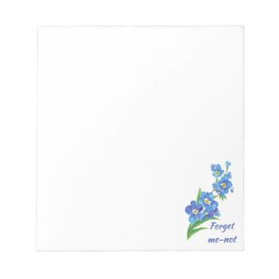 Forget me not Custom Watercolor Garden Flower Notepad