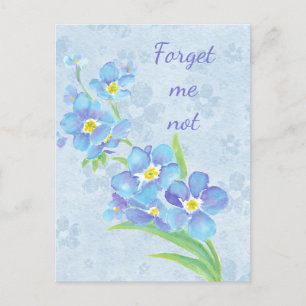 Forget me not Custom Watercolor Garden Flower Postcard