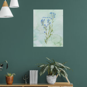 Forget me not Custom Watercolor Garden Flower Poster