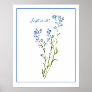 Forget me not Custom Watercolor Garden Flower Poster