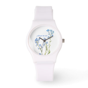 Forget me not Custom Watercolor Garden Flower Watch