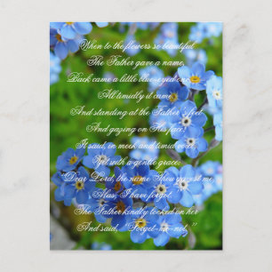 Forget-me-not Cute Christian Nursery Rhyme Floral Postcard