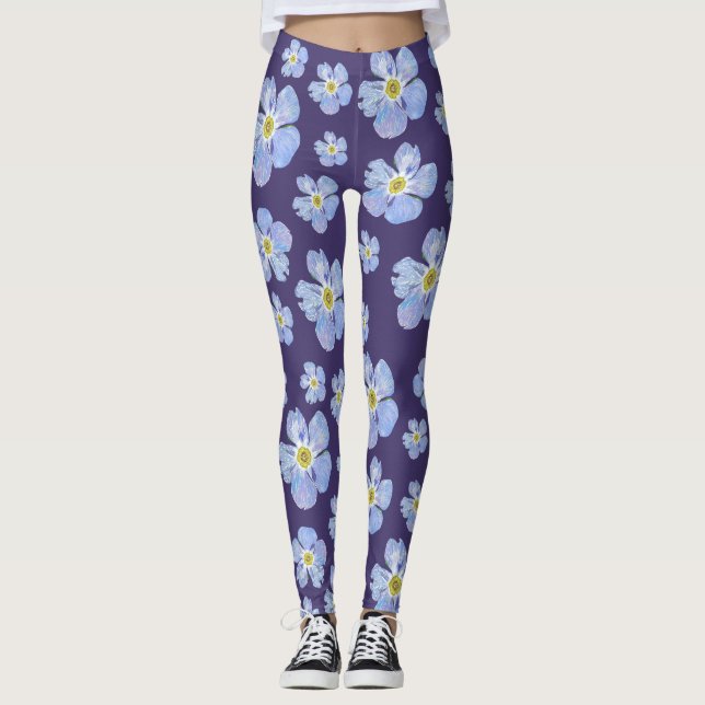Forget me not design on Leggings (Front)