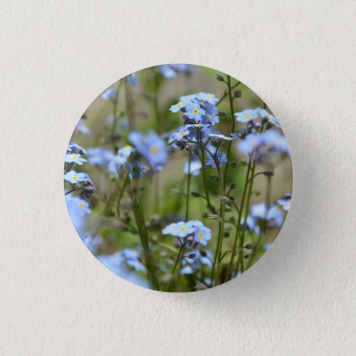 Forget Me Not Floral Button  Badge