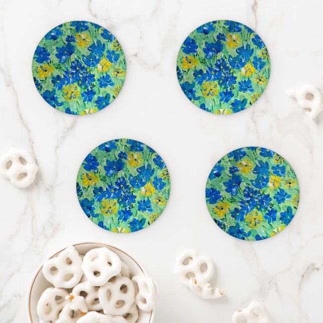 Forget-Me-Not Floral Coasters (In Situ)