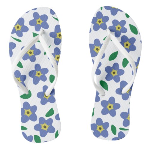 Forget Me Not Floral Flip Flops for Women