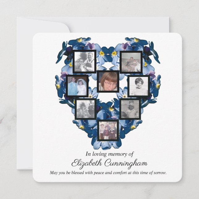 Forget Me Not Floral Heart Design 8 Photos Collage (Front)
