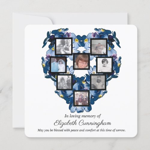 Forget Me Not Floral Heart Design 8 Photos Collage