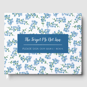Forget Me Not Floral Pattern Guest Book