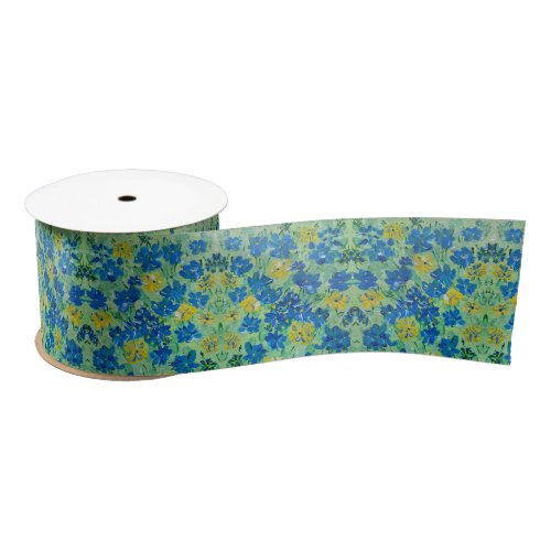 Forget_Me_Not Floral Satin Ribbon