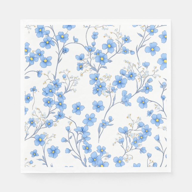Forget-me-not floral seamless napkins (Front)