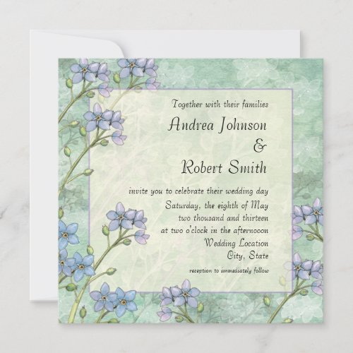 Forget Me Not Floral Spring Wedding Invitations
