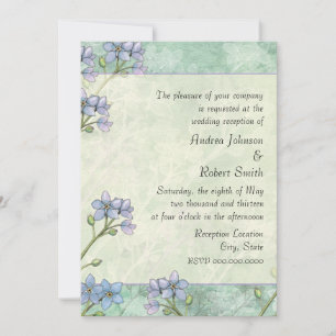 Forget Me Not Floral Spring Wedding Reception Invitation