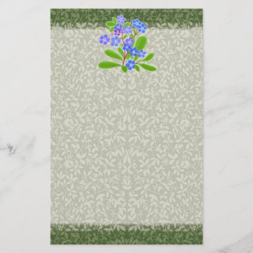 Forget Me Not Floral Stationery