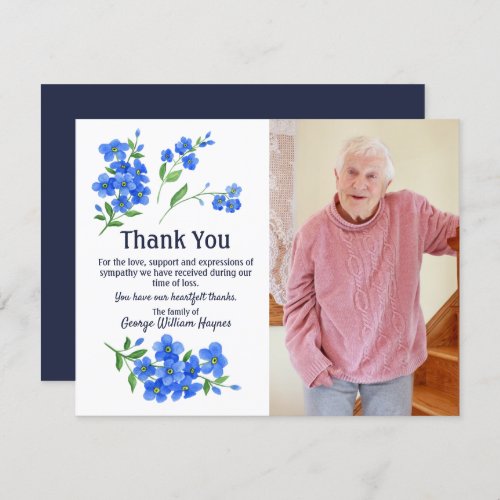 Forget Me Not Floral Thank You Funeral Sympathy