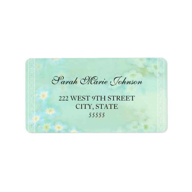 Forget Me Not Floral Wedding Address Labels (Front)