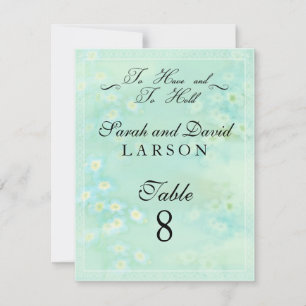 Forget Me Not Floral Wedding Table Card