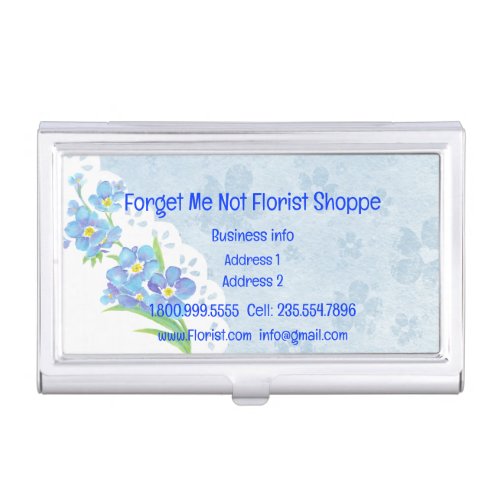 Forget Me Not Florist Shoppe Flower Business Card Business Card Case