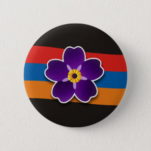Forget me not Flower and the Flag Round Button