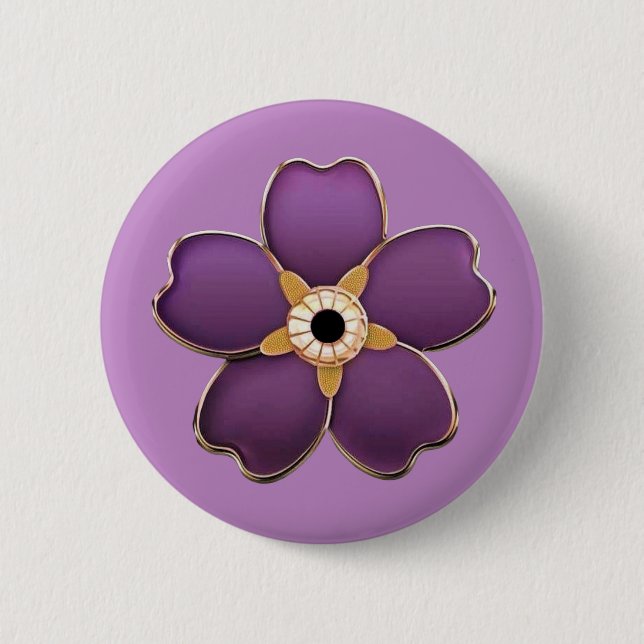 Forget Me Not Flower Button (Front)