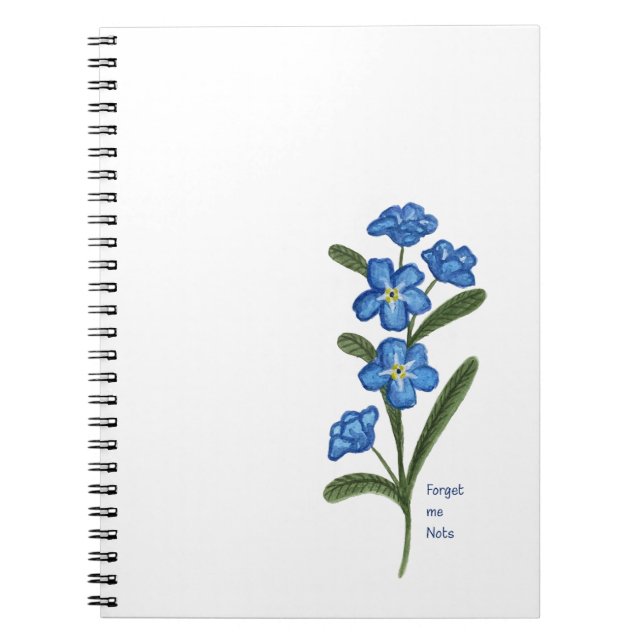 Forget Me Not Flower Custom Notebook  (Front)