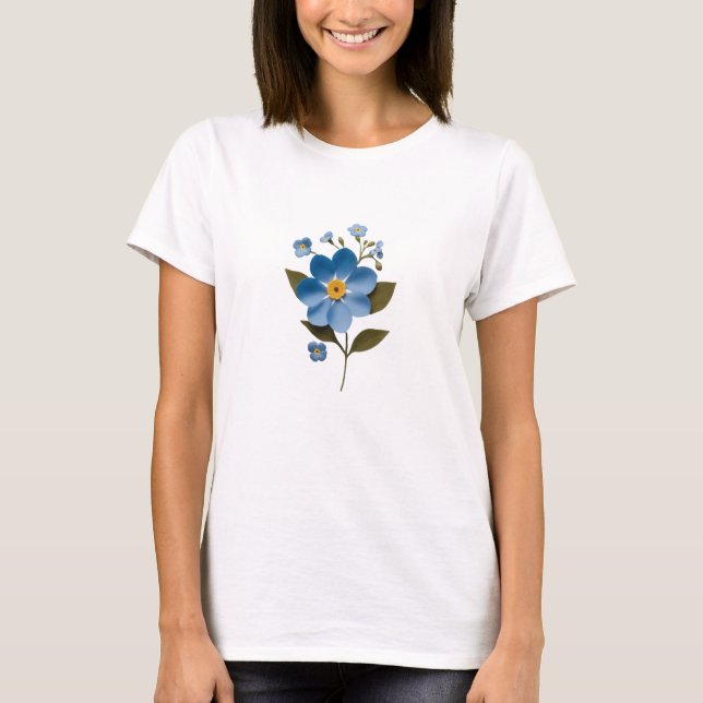 Forget-Me-Not flower delicately positioned T-Shirt (Front)