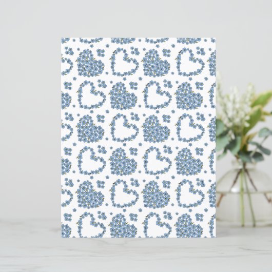 Forget me not flower field with hearts (Standing Front)