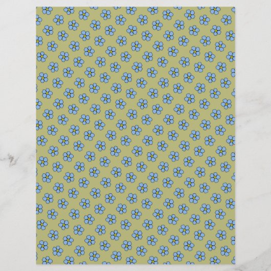 Forget me not flower field with hearts frame (Back)
