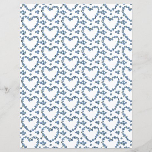 Forget me not flower field with hearts frame (Front)
