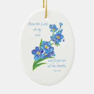 "Forget me not" Flower Forget not the Lord Bible Ceramic Ornament