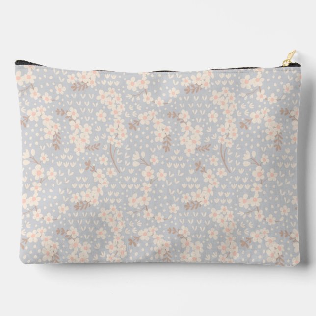 Forget-me-not flower Pattern Accessory Pouch (Back)